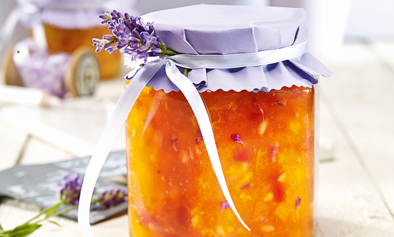 Confiture de pêches à la lavande Recette Dr. Oetker