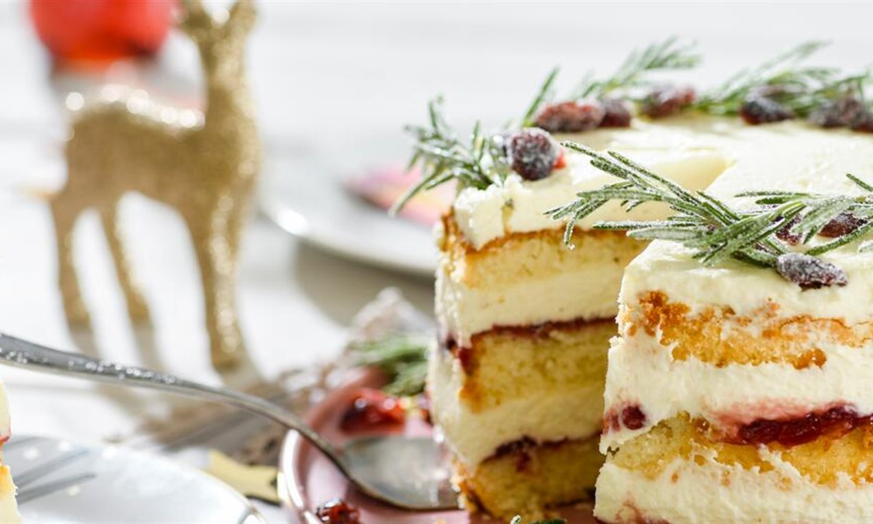 Weihnachtlicher Naked Cake Mit Preiselbeeren Rezept Dr Oetker