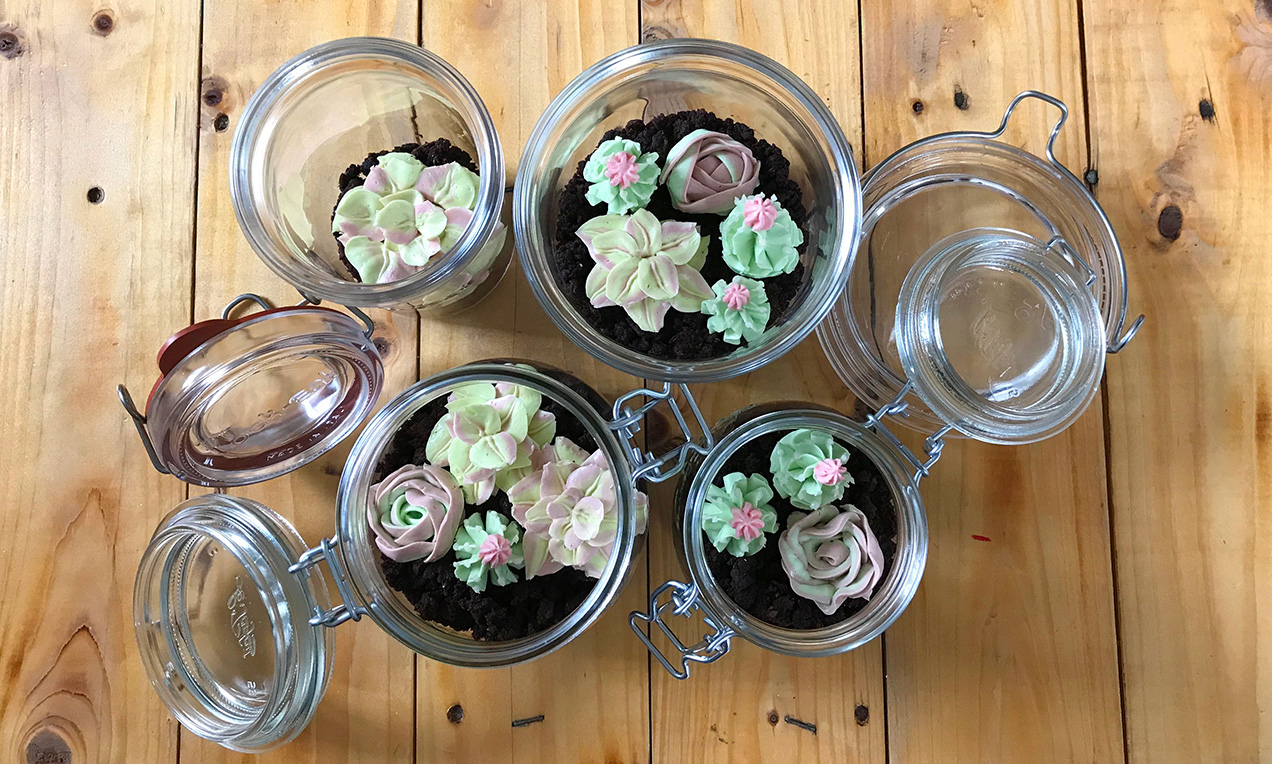 SukkulentenBrownies im Glas Rezept Dr. Oetker