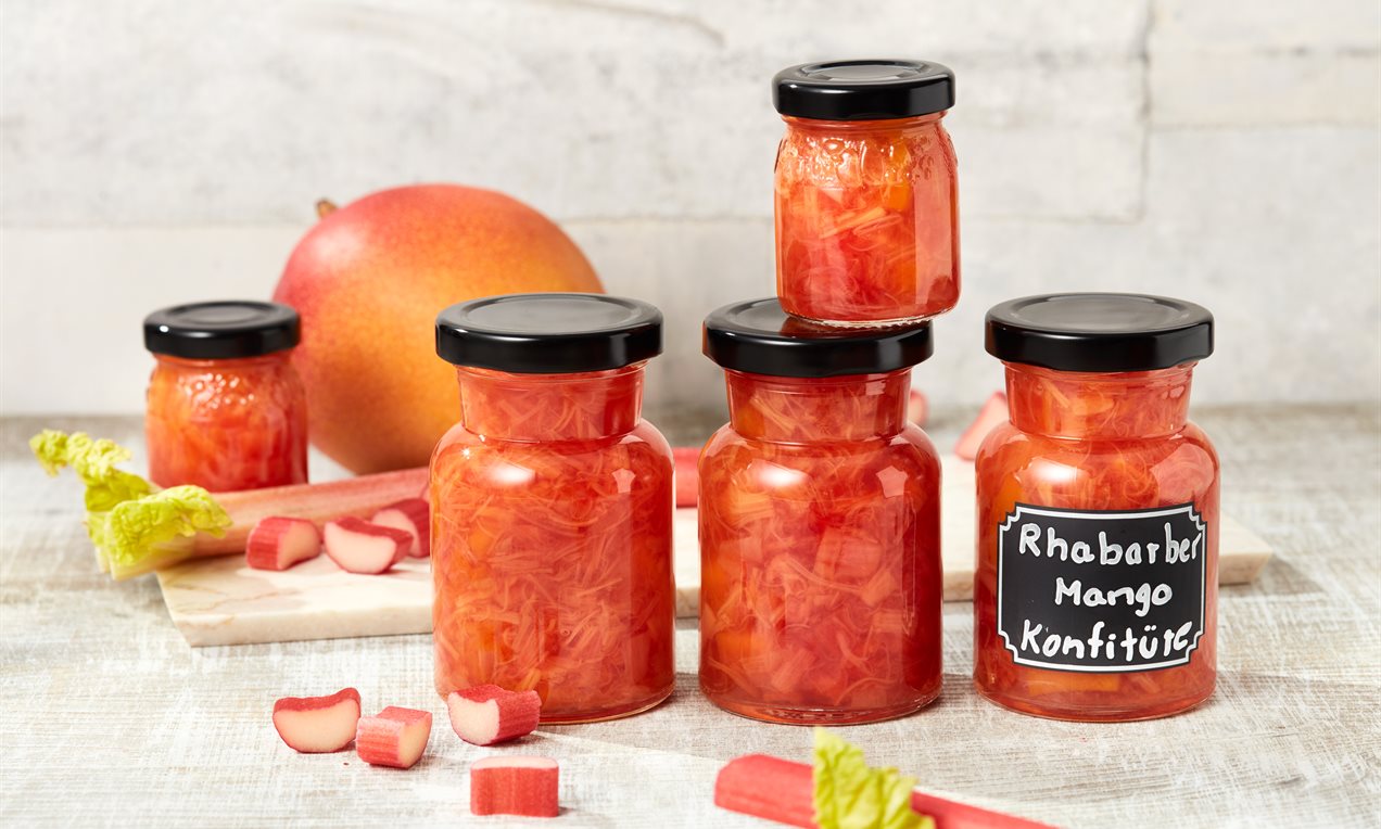 Rhabarber-Mango-Konfitüre Rezept | Dr. Oetker
