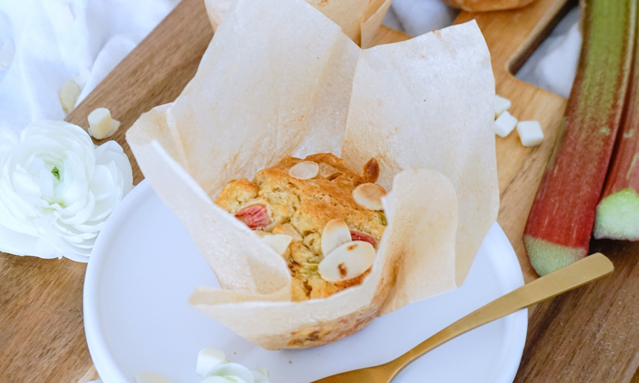 Joghurt Rhabarber Schoko Chunk Muffins Rezept | Dr. Oetker